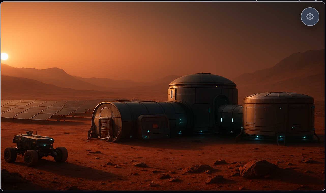 Mars Habitat Hero Background created with ForgeUI Studio